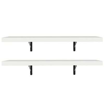 Kit 2 Prateleiras Suspensas Para Cozinha Madesa 60 Cm Com Mão Francesa - Branco Branco
