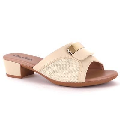 Tamanco Feminino Salto Bloco Fivela Vanilla Usaflex MM0802 35