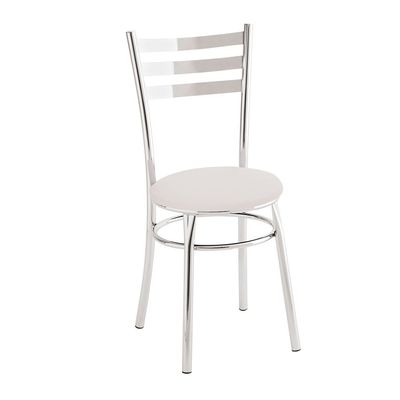 Kit com 2 Cadeiras Unimóvel - CA4 Cromado/Branco