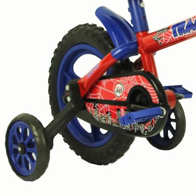 Bicicleta Arco-Íris Aro 12 Rodinhas Laterais Track Bikes Azul/Vermelho