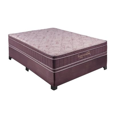 Conjunto Cama Box Casal de Molas Kappesberg Inverno e Verão - 138x188 Beringela