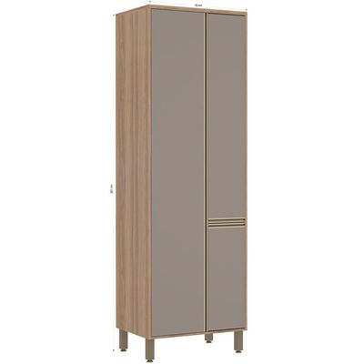 Armário Despenseiro Luciane Yara 3 Portas 2 Gavetas Internas 1318 Vanilla/Graff