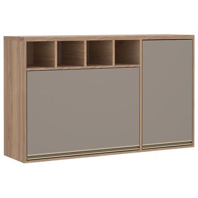 Armário Aéreo 2 Portas 120 cm Nicho Garrafeiro Luciane Yara 1311 Vanilla/Graff