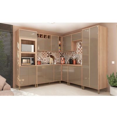 Armário Aéreo 2 Portas 120 cm Nicho Garrafeiro Luciane Yara 1311 Vanilla/Graff
