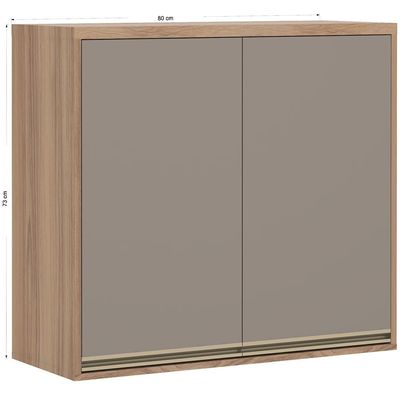 Armário Aéreo 80cm Yara 2 Portas - 1309 Luciane Vanilla/Graff