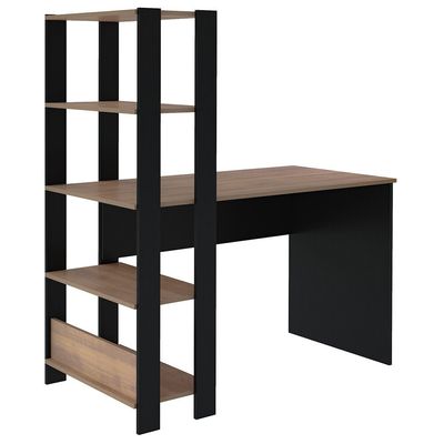 Mesa para Computador Match com 3 Prateleiras Artely Pinho/Preto