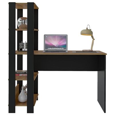 Mesa para Computador Match com 3 Prateleiras Artely Pinho/Preto