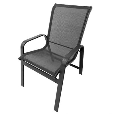 Conjunto Lótus Com Mesa 80cm Ripada 4 Poltronas Ombrelone 2,40m Com Base Preto