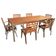 Conjunto Com Mesa Retangular Tampo De Madeira 6 Cadeiras Horizonte Marrom