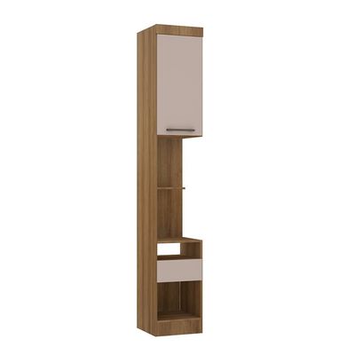 Módulo Mesa de Cabeceira Alta 38cm com 1 Porta e 1 Gaveta Eucamóveis Paris - 324 Avela/Cinammon