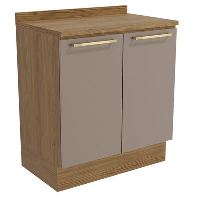 Balcão Multiuso com Tampo 80cm Botanic 2 Portas Kappesberg Nogueira/Fendi
