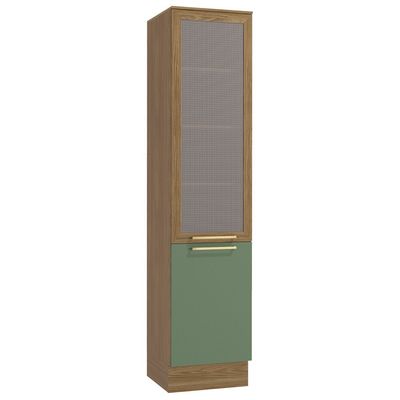 Paneleiro Kappesberg Botanic 50cm com Tela 2 Portas M626 Nogueira/Verde
