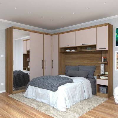 Módulo Roupeiro de 38cm com 1 Porta Eucamóveis Paris - 323 Avela/Cinammon