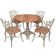 Conjunto Viena Com Mesa Tampo De Madeira E 4 Cadeiras Marrom