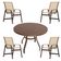 Conjunto Lótus Mesa 90cm + 4 Poltronas Bege