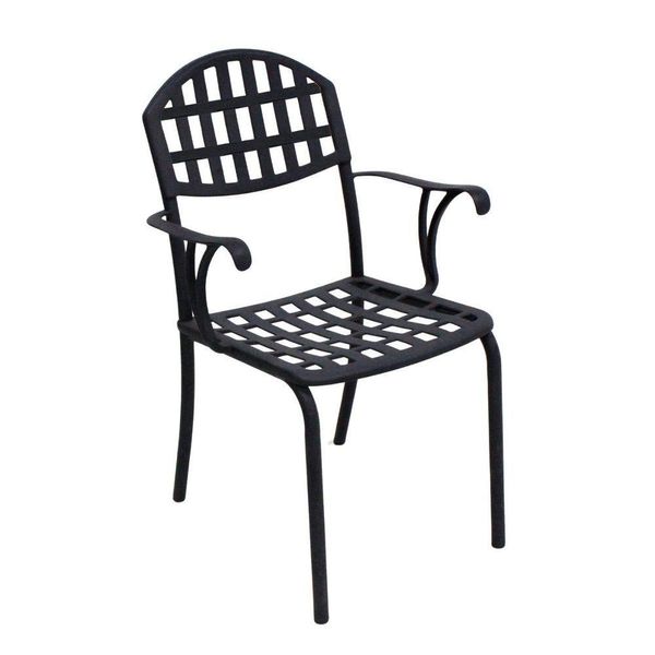 Cadeira Para Mesa De Jantar E área Externa Em Alumínio Modelo Verão Preto
