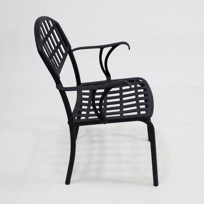 Cadeira Para Mesa De Jantar E área Externa Em Alumínio Modelo Verão Preto