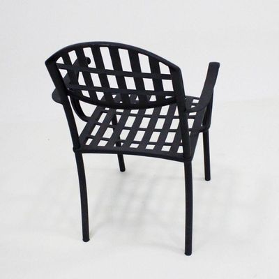 Cadeira Para Mesa De Jantar E área Externa Em Alumínio Modelo Verão Preto