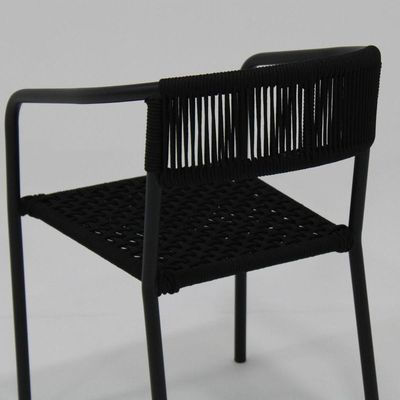 Cadeira De Jantar Em Alumínio E Corda Náutica Modelo Lavanda Preto