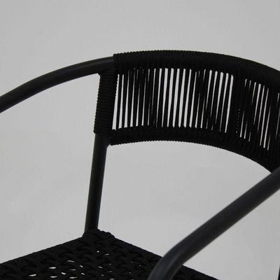 Cadeira De Jantar Em Alumínio E Corda Náutica Modelo Lavanda Preto
