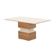 Mesa de Jantar Aço Nobre Aurora com 6 Cadeiras Estofadas e Revestidas em Tecido Sintético Champagne e Off White