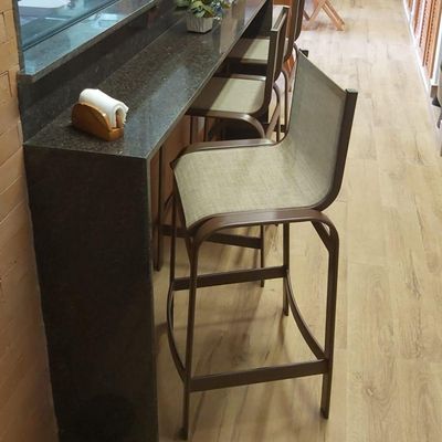 Banqueta De Alumínio Para área Externa Banco Para Balcão Bar Marrom Bege