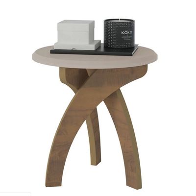 Mesa de Apoio Artely Jade Offwhite/Pinho