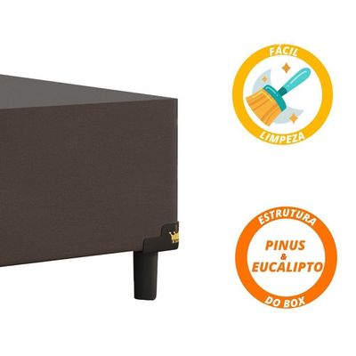 Box + Colchão De Molas Ensacadas Tower Gazin 1,93m King Branco / Marrom