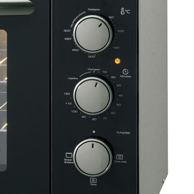 Forno Elétrico Turbo 2.4 New 48 Litros 26573 Fischer Preto/Prata / 220V
