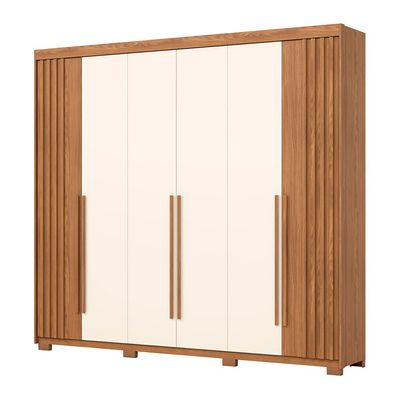 Guarda-Roupa 6 Portas 4 Gavetas Norton Henn Nature/Offwhite