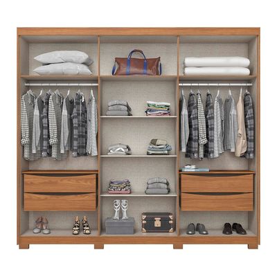 Guarda-Roupa 6 Portas 4 Gavetas Norton Henn Nature/Offwhite