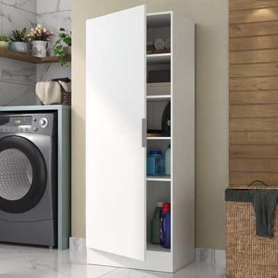 Armário Multiuso Lavanderia Com 1 Porta Multimóveis Branco