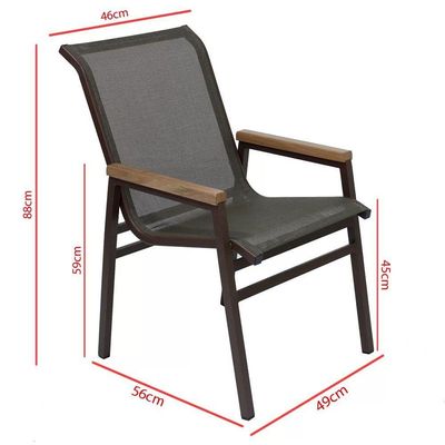 Cadeira De Aluminio Para Cozinha Sala Jardim E Varanda Marrom