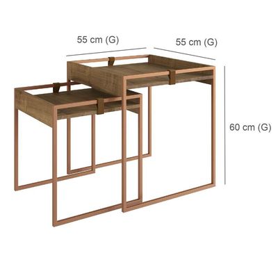 Conjunto Mesa Lateral Columbia Woodmel