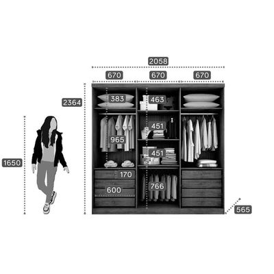 Guarda Roupa Casal 6 Portas E 8 Gavetas Vértice Freijo Cumaru C/ Fendi - Novo Horizonte