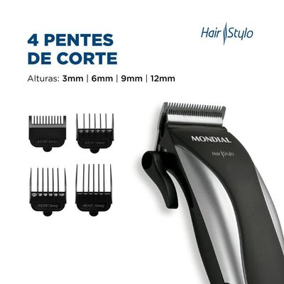 Cortador De Cabelos Mondial Hair Stylo Cr-02 127v-preto/prata 110V