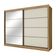 Guarda Roupa Sevilha 2 Portas de Correr Casal 6 Gavetas MDF Mademarcs Amendoa/Off White