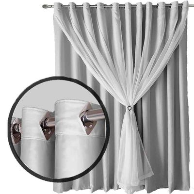 Cortina Sala E Quarto 4,50x2,90 Tecido Blackout Ana Branco