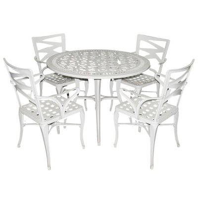 Conjunto De Mesa Com 4 Cadeiras Modelo Liz Branco