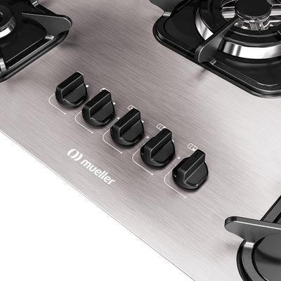 Cooktop Mueller 5 Bocas De Alumínio Tripla Chama Mcg5bk