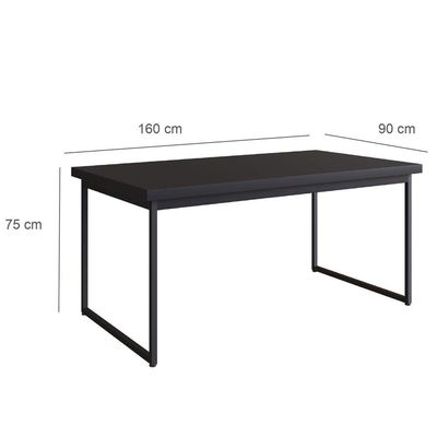 Mesa Oxford 160 X 90cm Preto
